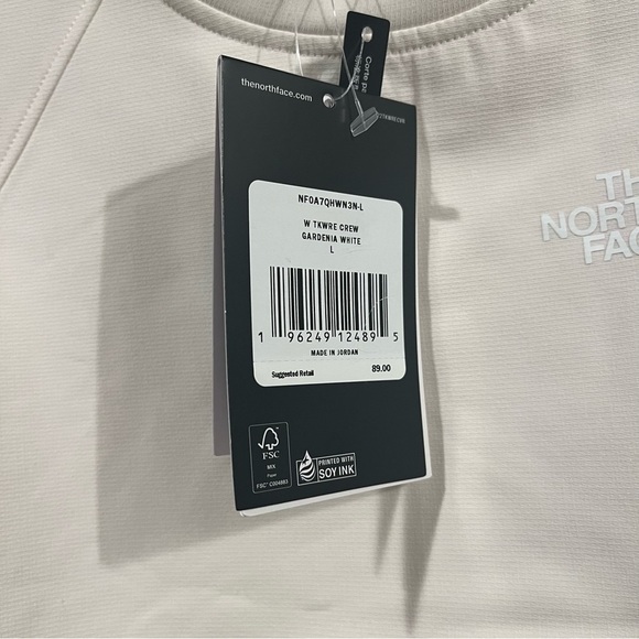 NWT North Face Sz Large Tekware Long Sleeve Crew Neck Sweatshirt Gardenia White - Picture 5 of 7